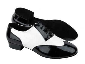 dansschoenen wit zwart lak  